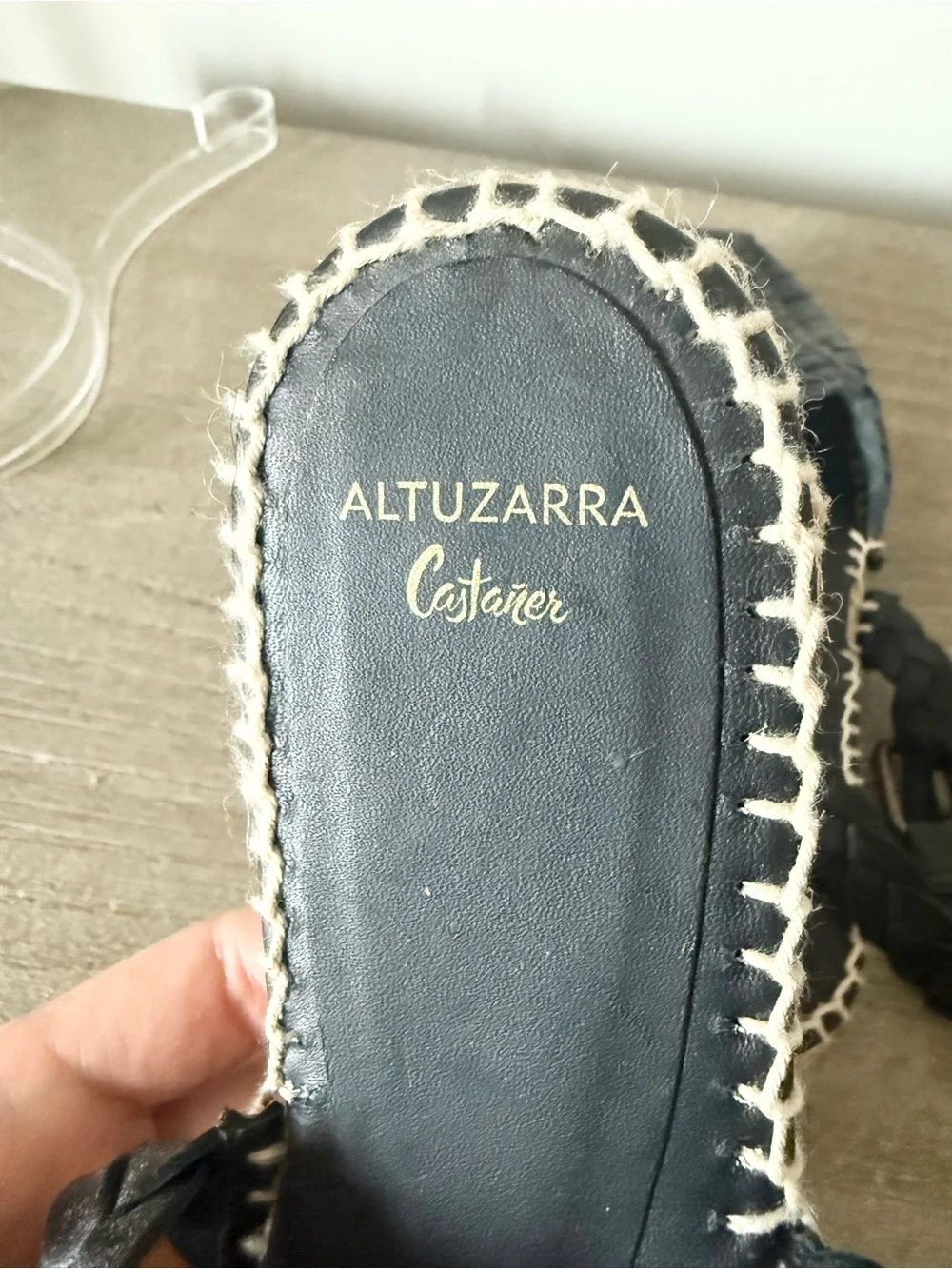 Castaner X Altuzarra Black Leather Woven Slingback Espadrille Flats - Size 37